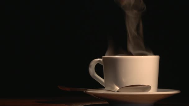 Kaffeetasse heiß geräuchert — Stockvideo