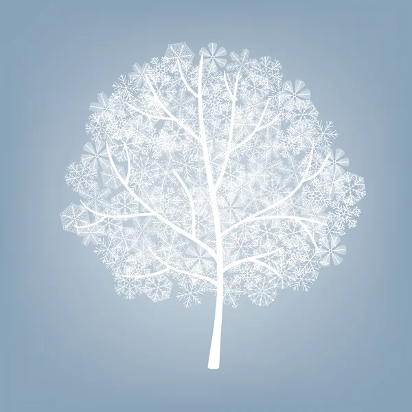 Χειμώνας δέντρο που καλύπτονται με νιφάδες χιονιού — Διανυσματικό Αρχείο