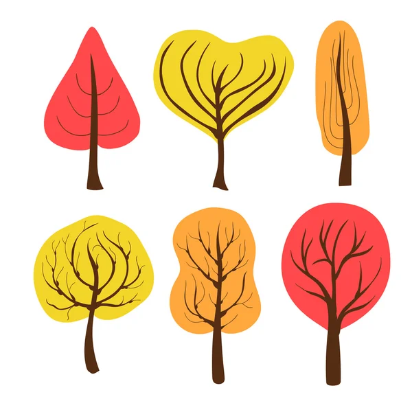 Colorful autumn trees — Stock Vector