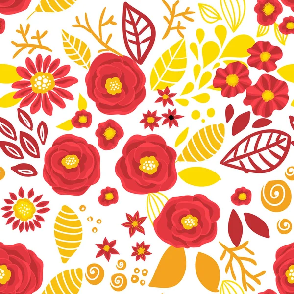 Doodle floral pattern — Stock Vector