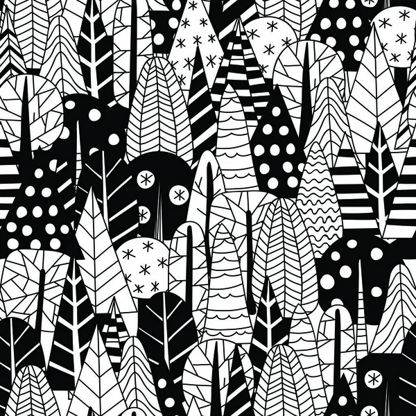 冬の森のパターン — ストックベクタ