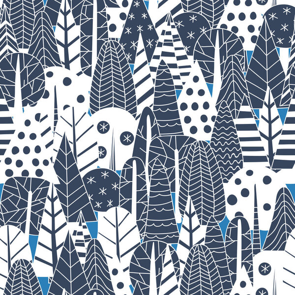 Winter forest pattern — Stock Illustration Winter forest pattern — Stock Vector