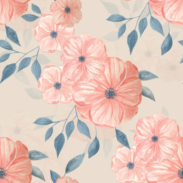 Seamless watercolor floral pattern — Free Stock Photo