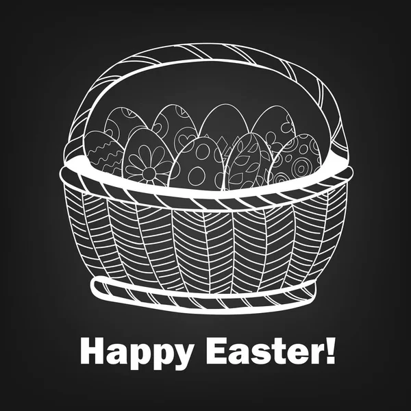 Basket with Easter eggs — Stock Vector