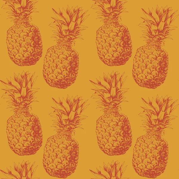 Seamless pattern with pineapples — Stock Vector