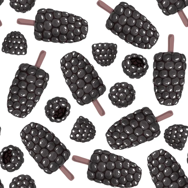 Blckberries en blckberry icecream patroon — Gratis stockfoto