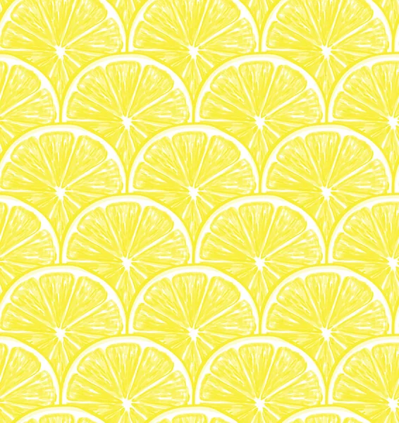 Fresh lemon slices seamless pattern — Stock Vector