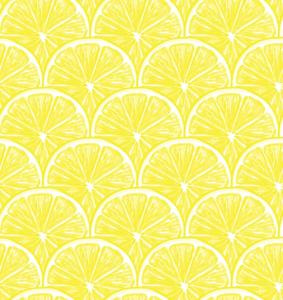 Свежие лимонные ломтики бесшовный узор — стоковый вектор