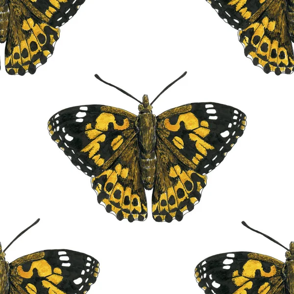 Bemalte Dame Schmetterlingsmuster — Stockfoto