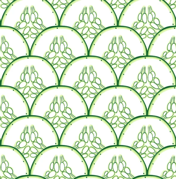 Cucumber slices seamless pattern — Stock Vector