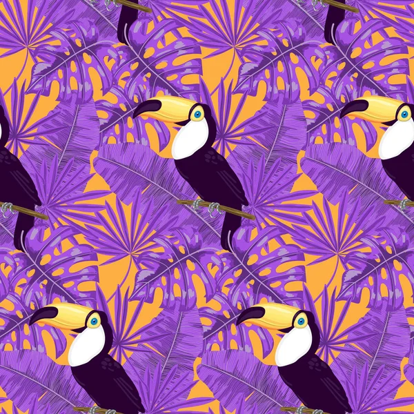 Patrón tropical sin costuras — Vector de stock