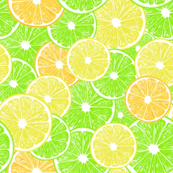 柑橘类水果片图案 — 图库矢量图片