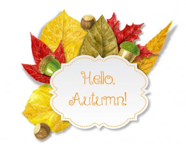 Suluboya sonbahar arka plan