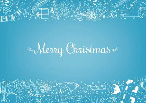 Doodle fondo de Navidad — Vector de stock