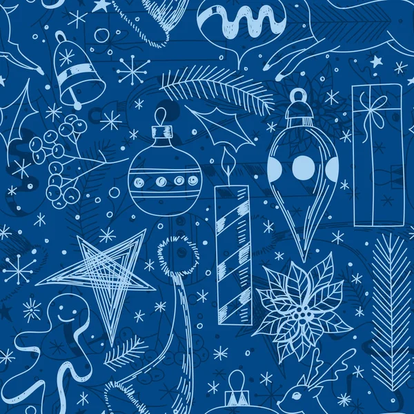 Doodle Weihnachtsset — Stockvektor