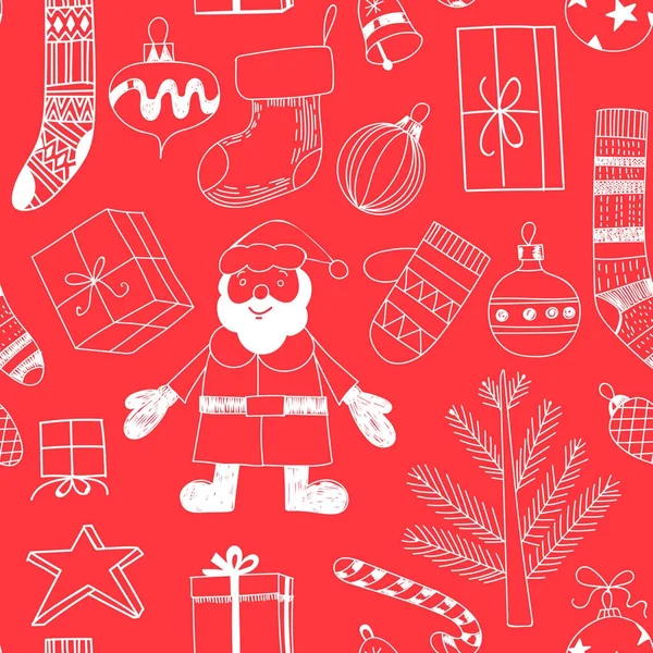 Doodle padrão de Natal — Vetor de Stock