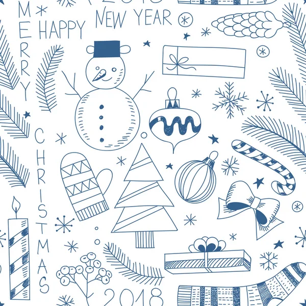 Doodle Kerst patroon — Stockvector