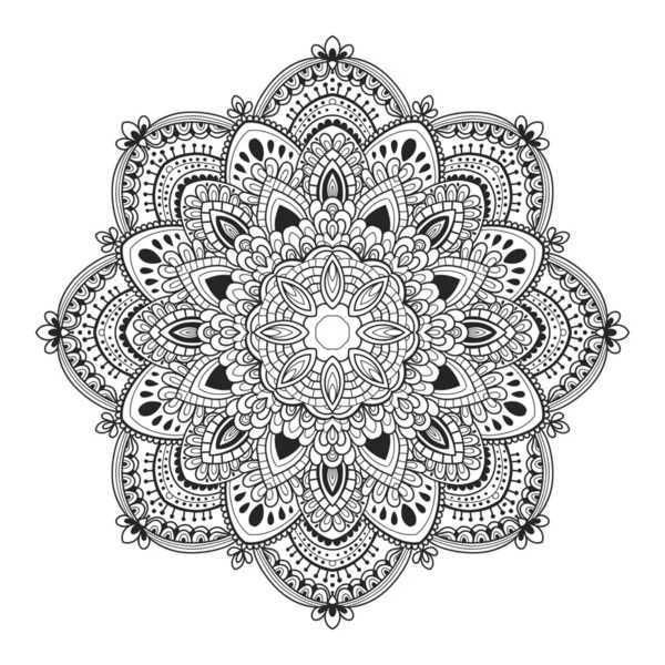 Mandala dessiné à la main — Image vectorielle