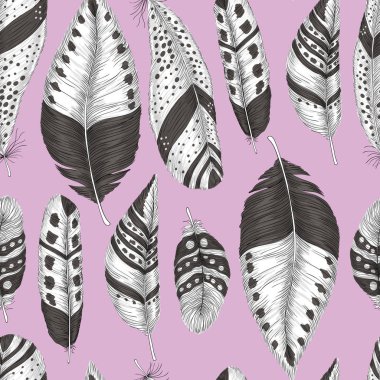 Elle çizilmiş tüyler desen