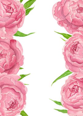 Pembe suluboya peonies kartı