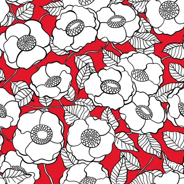 Hand drawn roses seamless pattern
