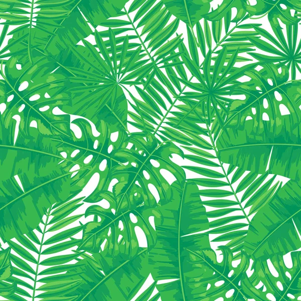 熱帯の葉模様 — ストックベクタ