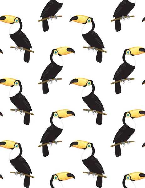 Toucans modello senza soluzione di continuità — Vettoriale Stock