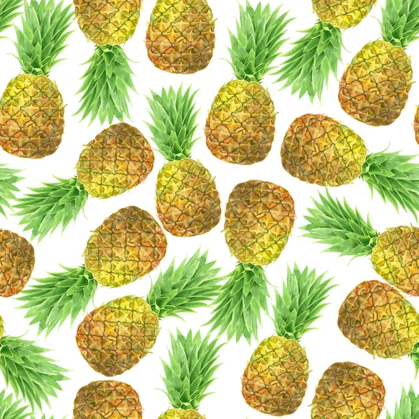 Akvarell ananász minta — Stock Fotó