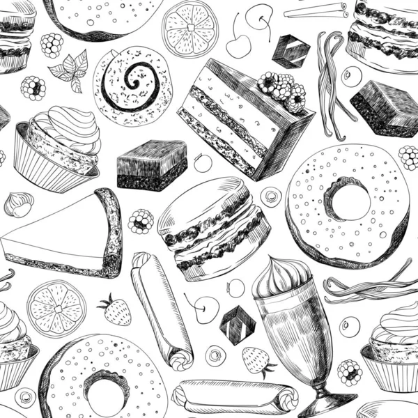 Délicieux modèle de desserts — Image vectorielle