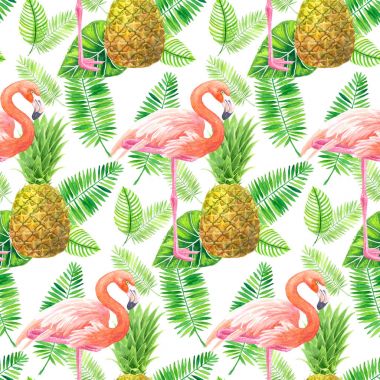 Tropikal suluboya desen