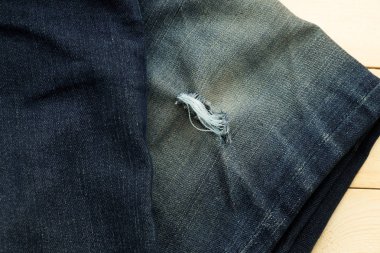 oldukça eski mavi jean şerit dokular var