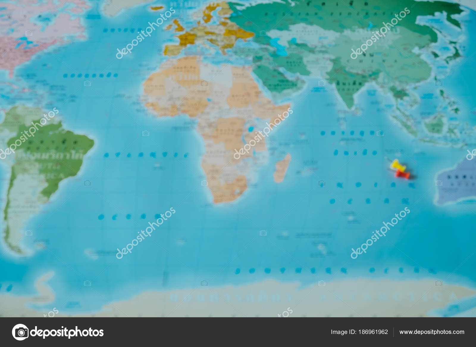 Vue De Dessus Flou Abstrait Carte Du Monde Avec Petite