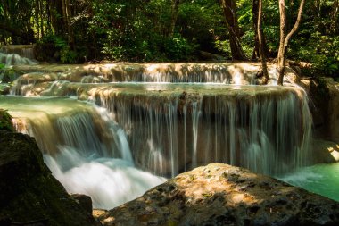 sahne görünümü. güzel şelale Orman ağacı arasında bir