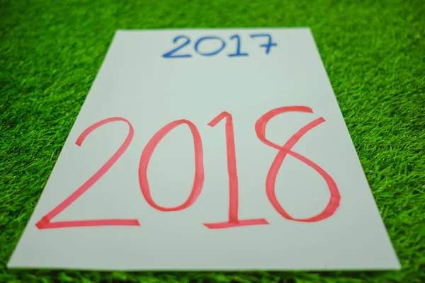 Boldog új évet háttér-val Jegyzetfüzet papír van újév messa — Stock Fotó