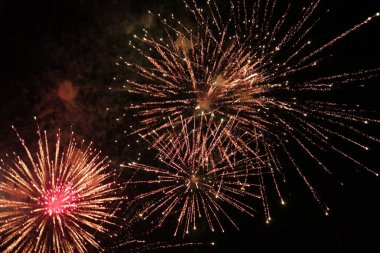 kutlama arka plan üzerinde gece gökyüzü güzel renkli havai fişek 