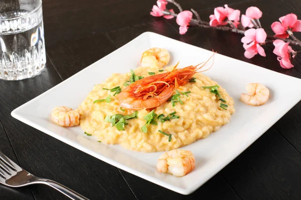 Risotto com molho scampi — Fotografia de Stock