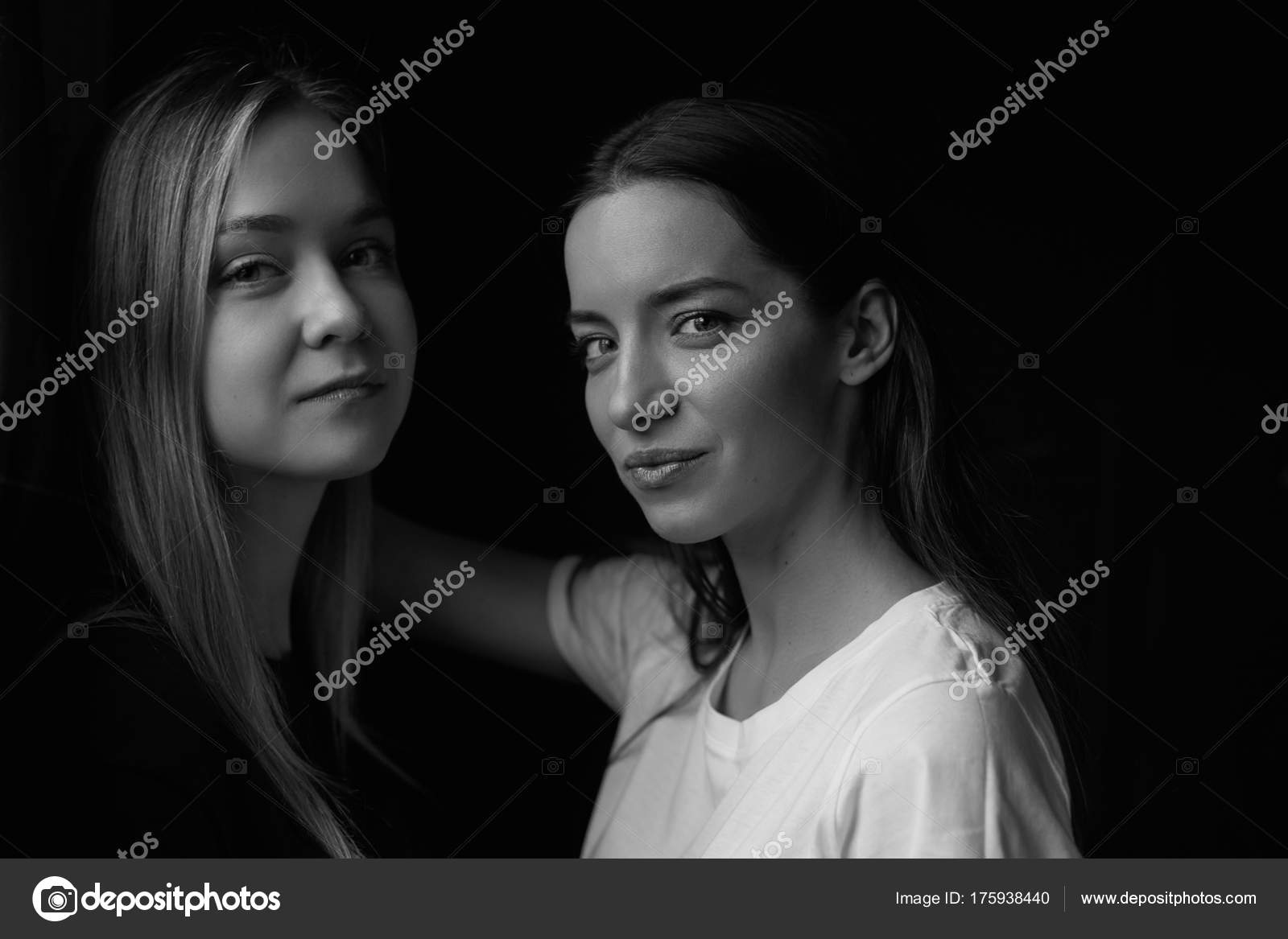 Nero e bianco ragazza lesbiche