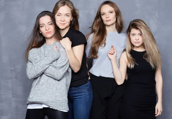 Portrait Four Females Having Hen Party Photo Session Together Best — Stock Photo, Image