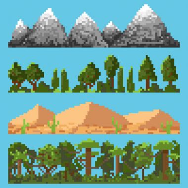 Piksel peyzaj öğeleri kümesi