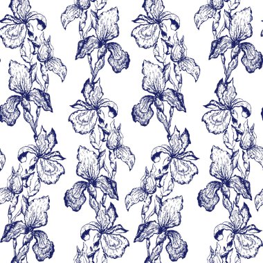 Boyalı süsen ile sorunsuz arka plan.