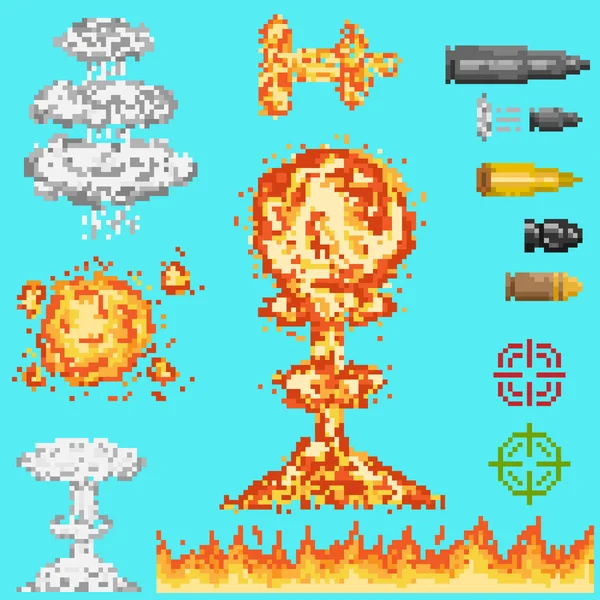 Pixelated vektör öğeleri kümesi