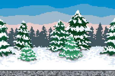 Piksel kış arka plan.