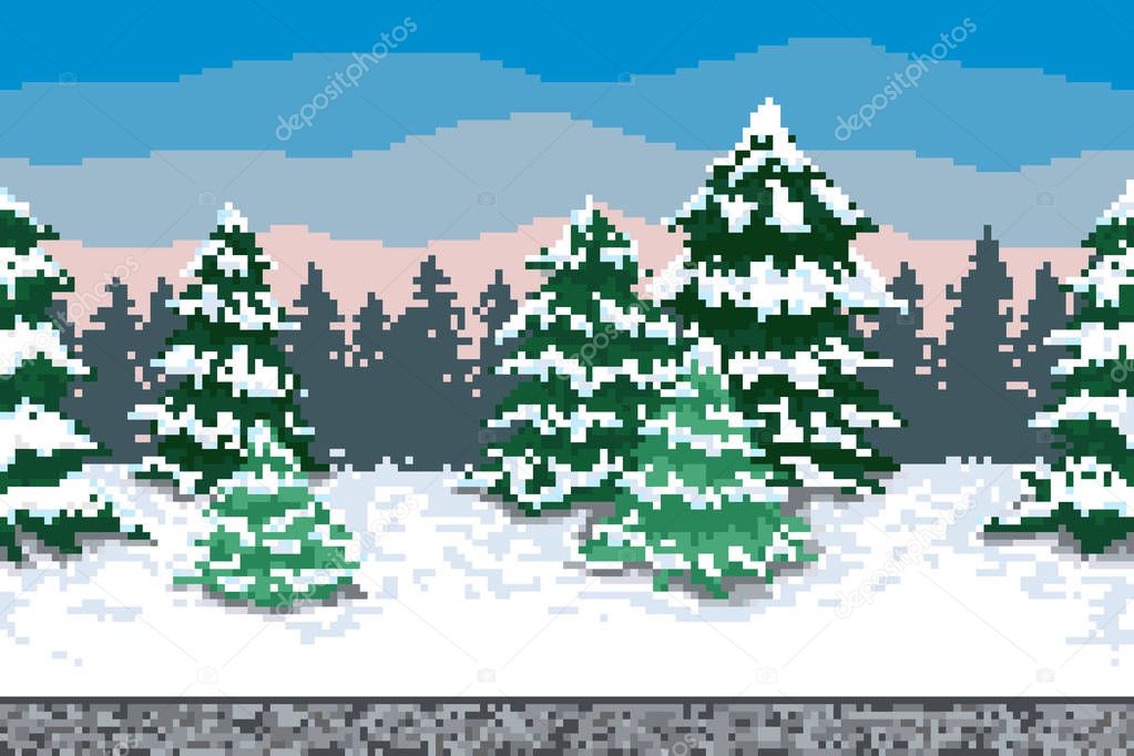 Pixel winter background.