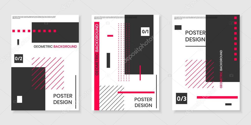 Covers templates set with trendy geometric patterns