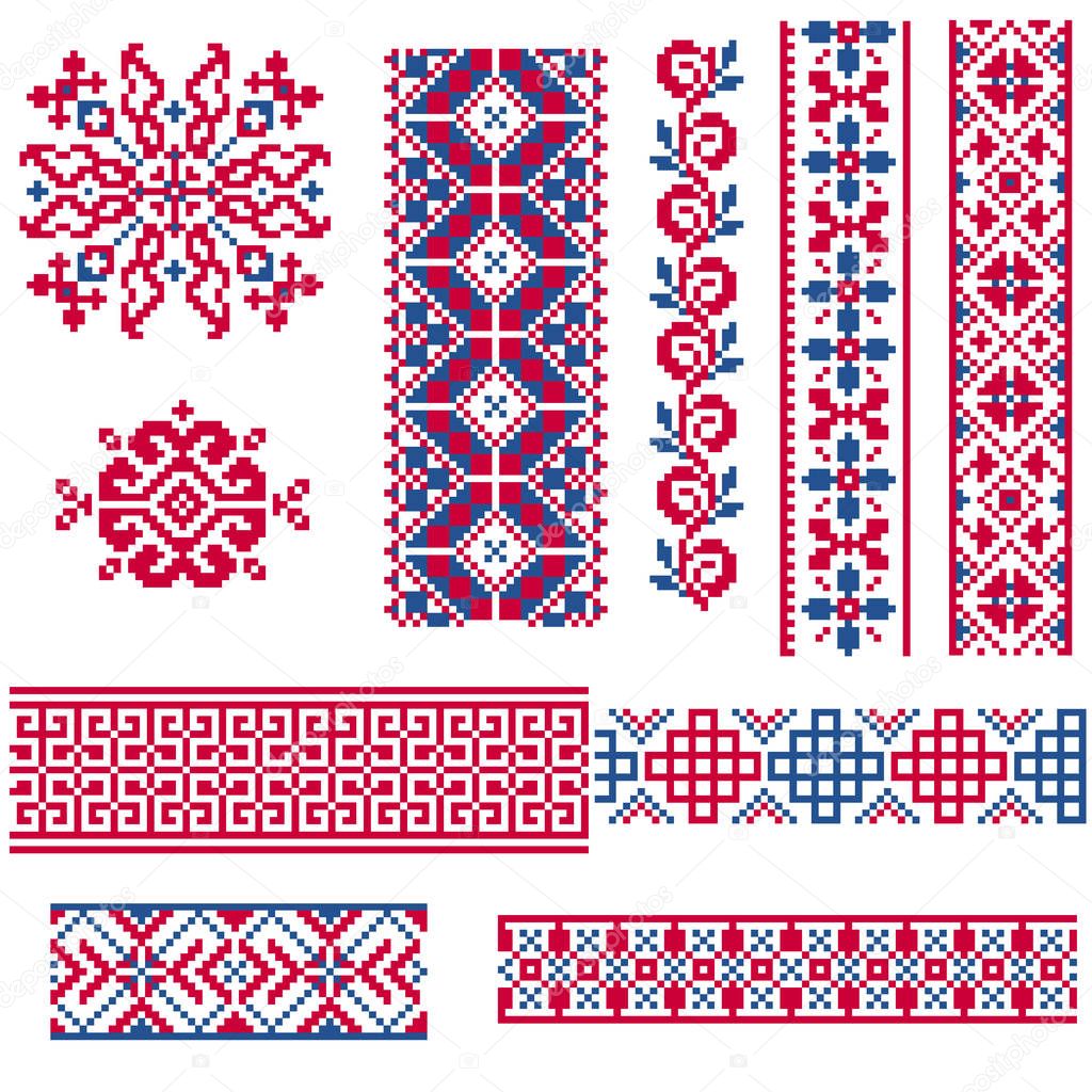 Ethnic vector seamless patterns.