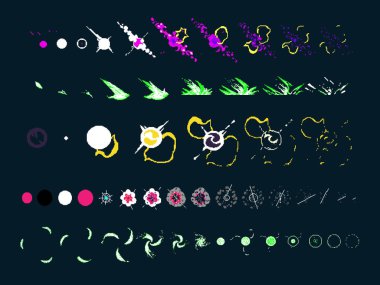 Comic boom duygu için alev efektleri. Canlandırma çerçevesi.