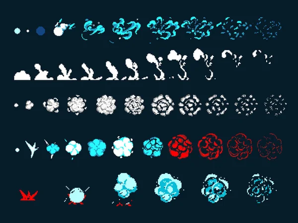 Comic boom duygu için alev efektleri. Mavi ve kırmızı alevler