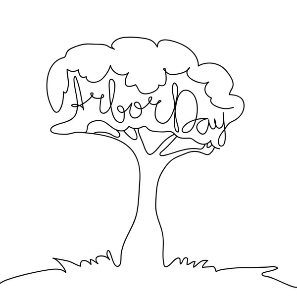 Line illustration Arbor Day — Stock vektor