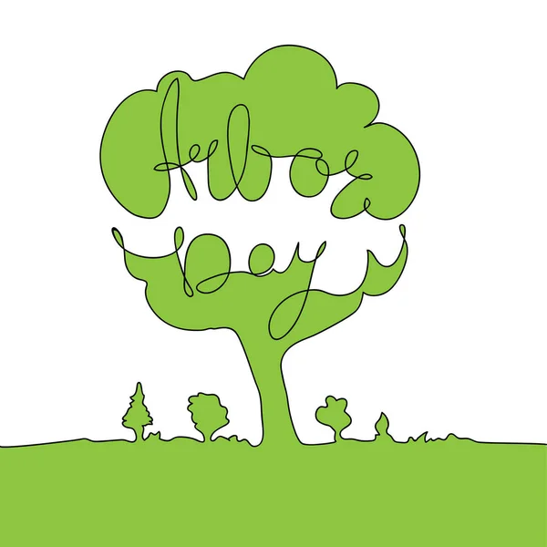 Line illustration Arbor Day — Stock vektor