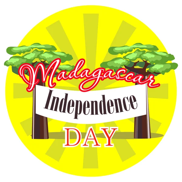 Happy dag van de onafhankelijkheid van Madagaskar met baobab — Stockvector
